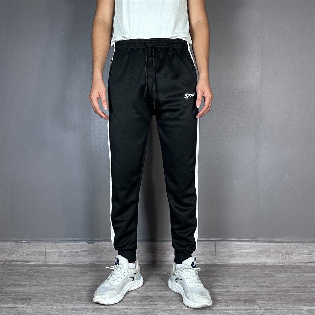 Quần thể thao nam dài túi khóa kéo đẹp vải thun co giãn form ôm X115L