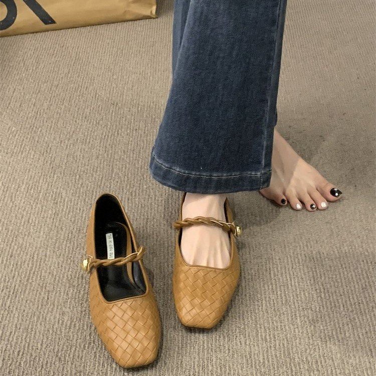 Giày Búp Bê Đế Bằng Mũi Vuông Thời Trang Dành Cho Nữ size 35-39