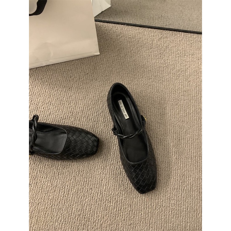 Giày Búp Bê Đế Bằng Mũi Vuông Thời Trang Dành Cho Nữ size 35-39