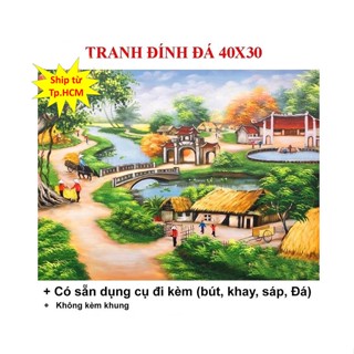  Tranh Đính Đá 5D Tự Hoàn Thành - Tranh Đính Đá Phong Cảnh Kích Thước 40x30cm - Tranh Gắn Đá DIY 