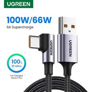 Ugreen dây cáp sạc nhanh usb c 27w 100w 6a cho điện thoại huawei / honor