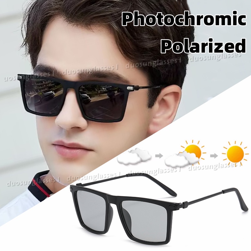 Kính Mát Phân Cực Chống Tia uv Gọng Vuông Phong Cách retro Cho Nam Và Nữ