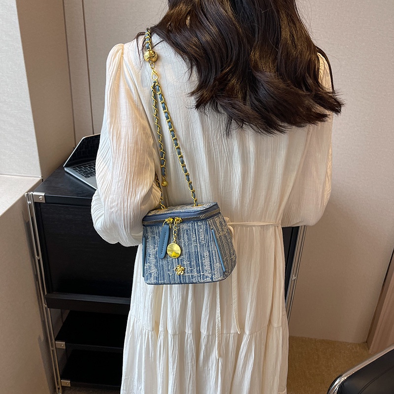 Jasmine Túi Đeo Chéo denim Dây Chuỗi Xinh Xắn Dành Cho Nữ