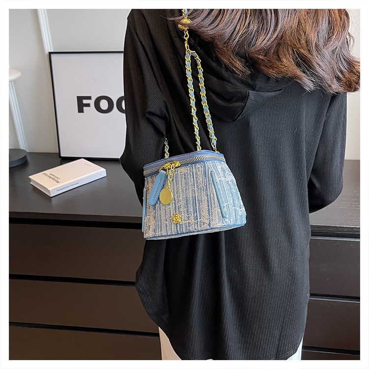 Jasmine Túi Đeo Chéo denim Dây Chuỗi Xinh Xắn Dành Cho Nữ