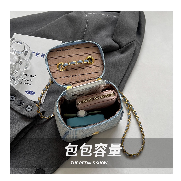 Jasmine Túi Đeo Chéo denim Dây Chuỗi Xinh Xắn Dành Cho Nữ