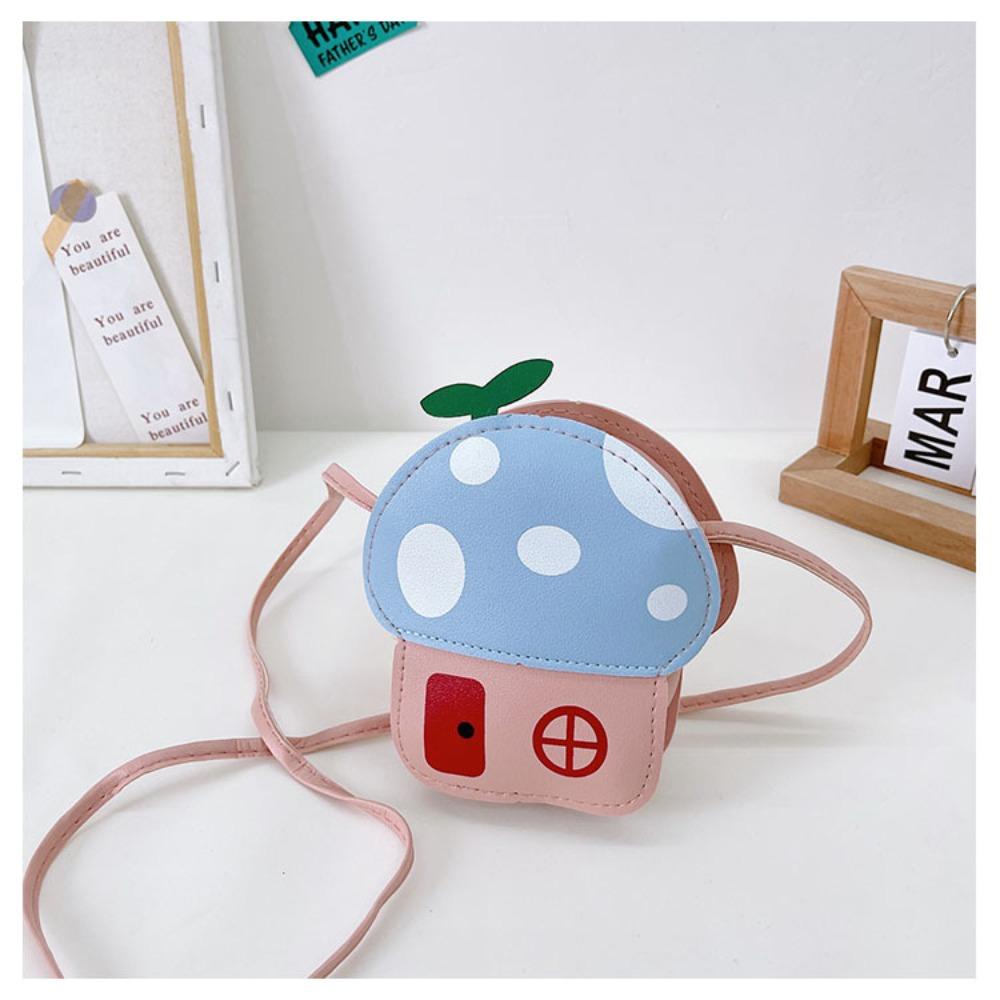 Mihan1 Túi Đeo Vai mini Bằng Da pu Hình Nấm Nhiều Màu Sắc Dễ Thương Cho Bé