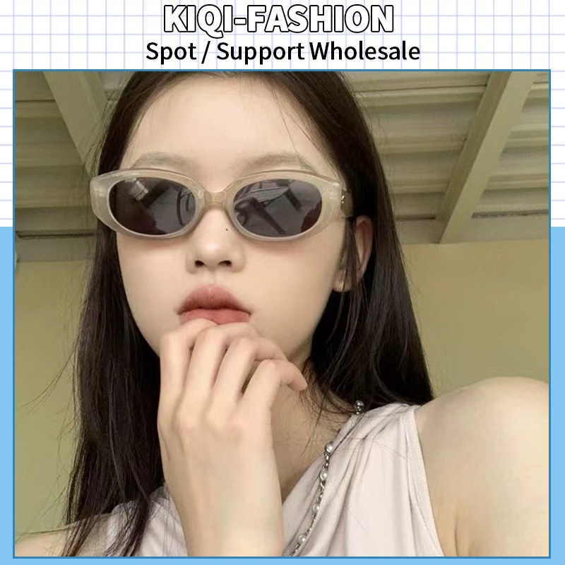 (KIQI-FASHION) COD Kính Mát Hình oval Chống Tia uv400 Thời Trang Hàn Quốc UV400