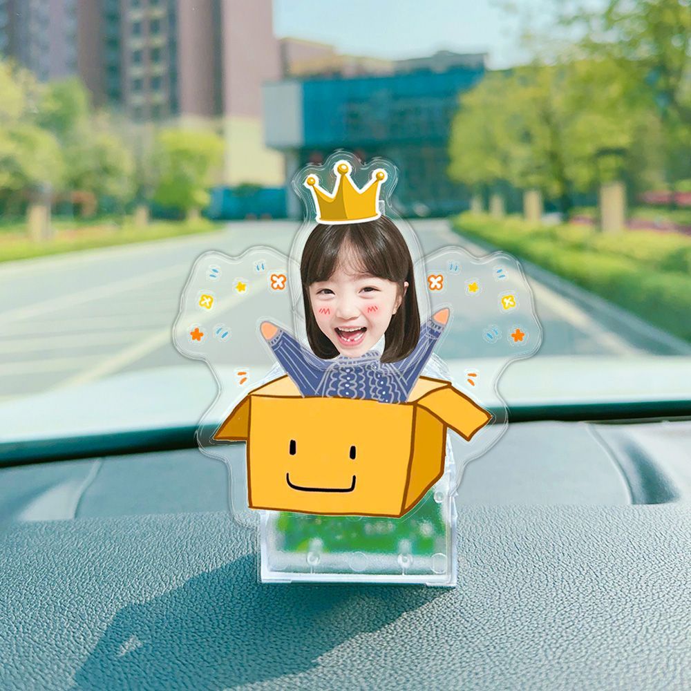 Mô hình standee lắc đầu chạy pin ghép mặt theo yêu cầu  cute làm quà tặng, trang trí ô tô, để bàn NPSHOP anime