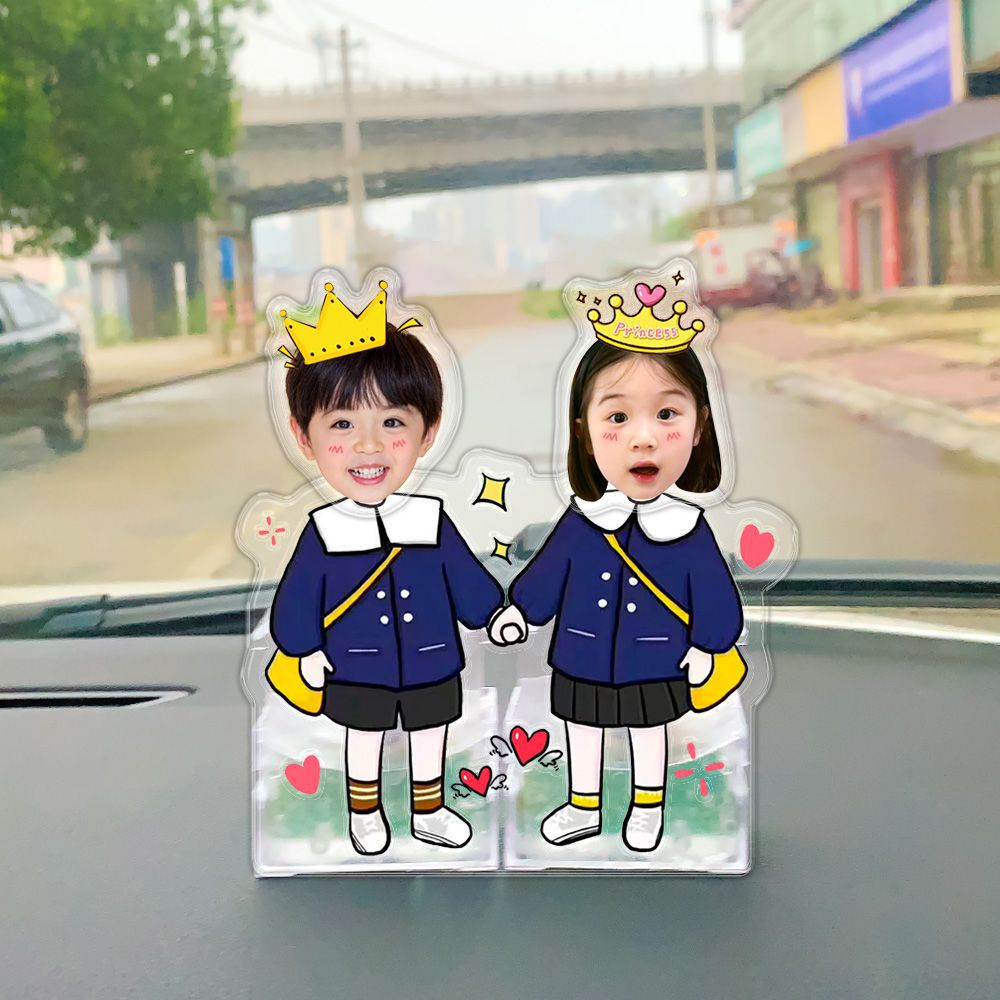 Mô hình standee lắc đầu chạy pin ghép mặt theo yêu cầu  cute làm quà tặng, trang trí ô tô, để bàn NPSHOP anime