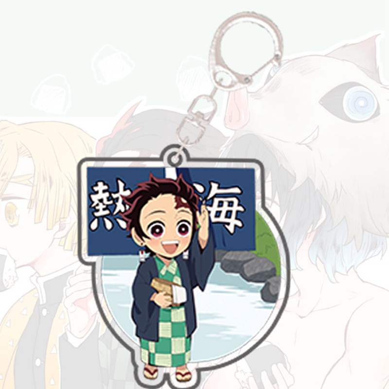 Móc Chìa Khóa 4cm Bằng Acrylic Hình Nhân Vật Hoạt Hình Demon Slayer Kimetsu No Yaiba Kamado Tanjirou Nezuko NLSHOP