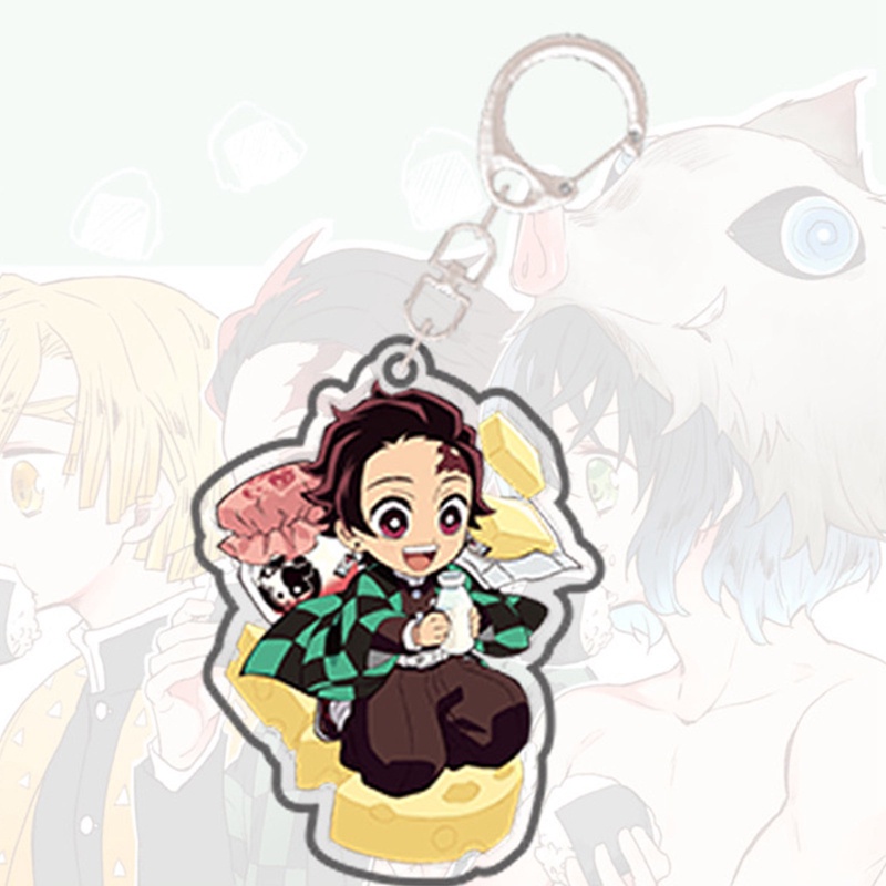 Móc Chìa Khóa 4cm Bằng Acrylic Hình Nhân Vật Hoạt Hình Demon Slayer Kimetsu No Yaiba Kamado Tanjirou Nezuko NLSHOP