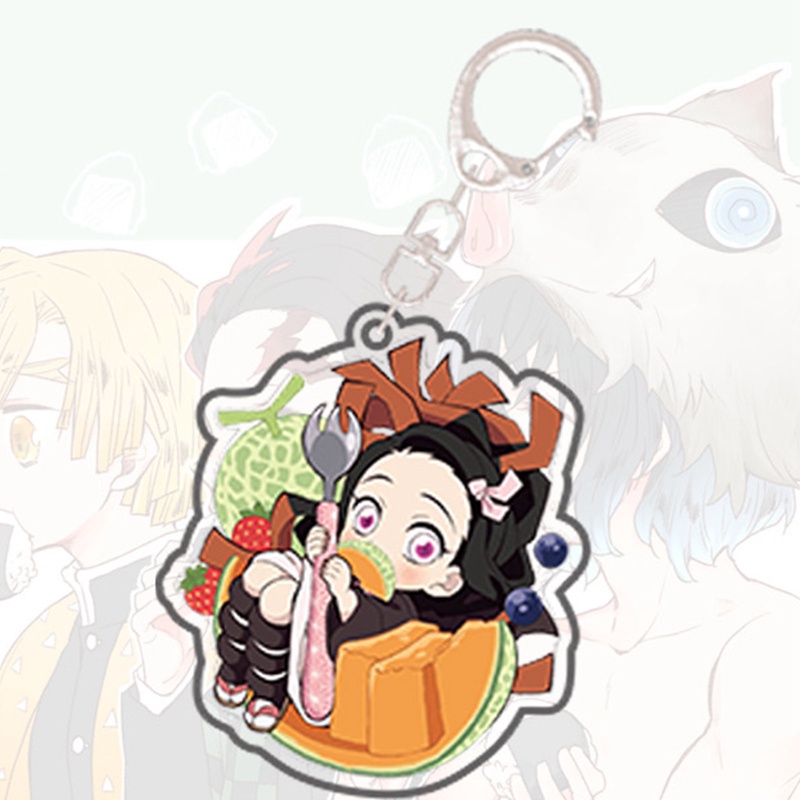 Móc Chìa Khóa 4cm Bằng Acrylic Hình Nhân Vật Hoạt Hình Demon Slayer Kimetsu No Yaiba Kamado Tanjirou Nezuko NLSHOP