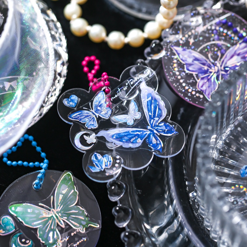 Bộ 3 Miếng Dán Hình Bướm Trang Trí Sổ Tay Xinh Xắn