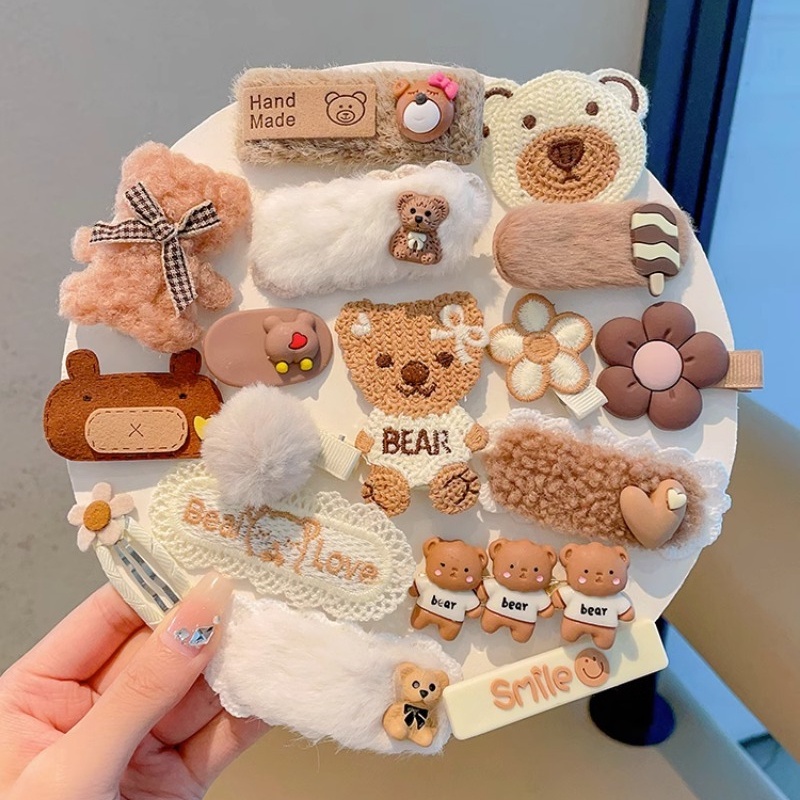 Dễ Thương Kẹp Tóc Lông Nhung Phía Trước Xinh Xắn Đáng Yêu Cho Bé Gái