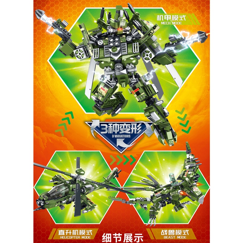 Bộ Đồ Chơi Lắp Ráp Mô Hình 3 Trong 1 Cho Bé