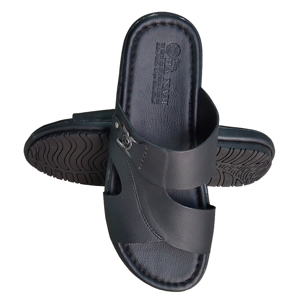 Dép nam quai ngang da bò thật TiTi ĐÔ cao cấp DNA2220