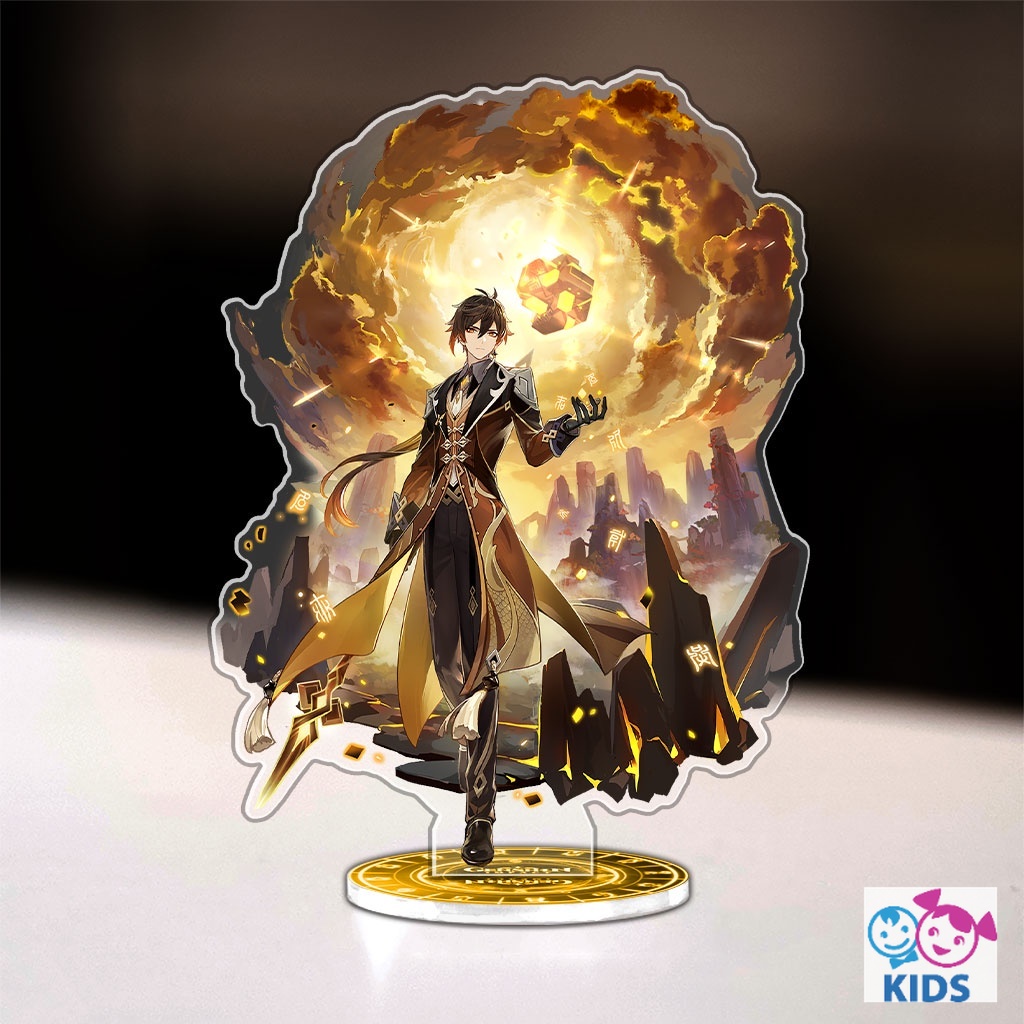 Mô hình 12cm genshin impact standee các nhân vật Xiao Zhongli Venti Albedo Ayato Kimisato trang trí góc học tập