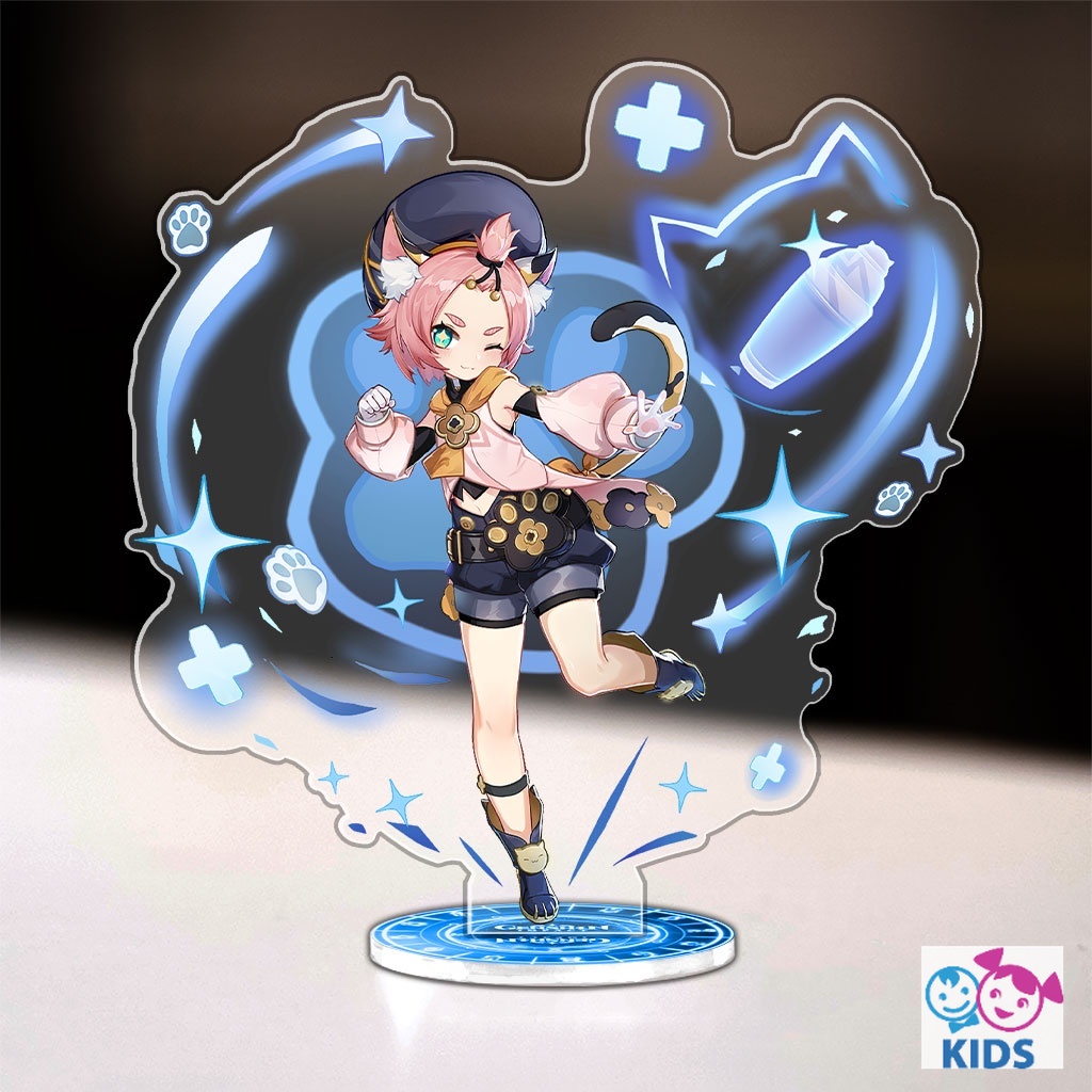 Mô hình 12cm genshin impact standee các nhân vật Xiao Zhongli Venti Albedo Ayato Kimisato trang trí góc học tập