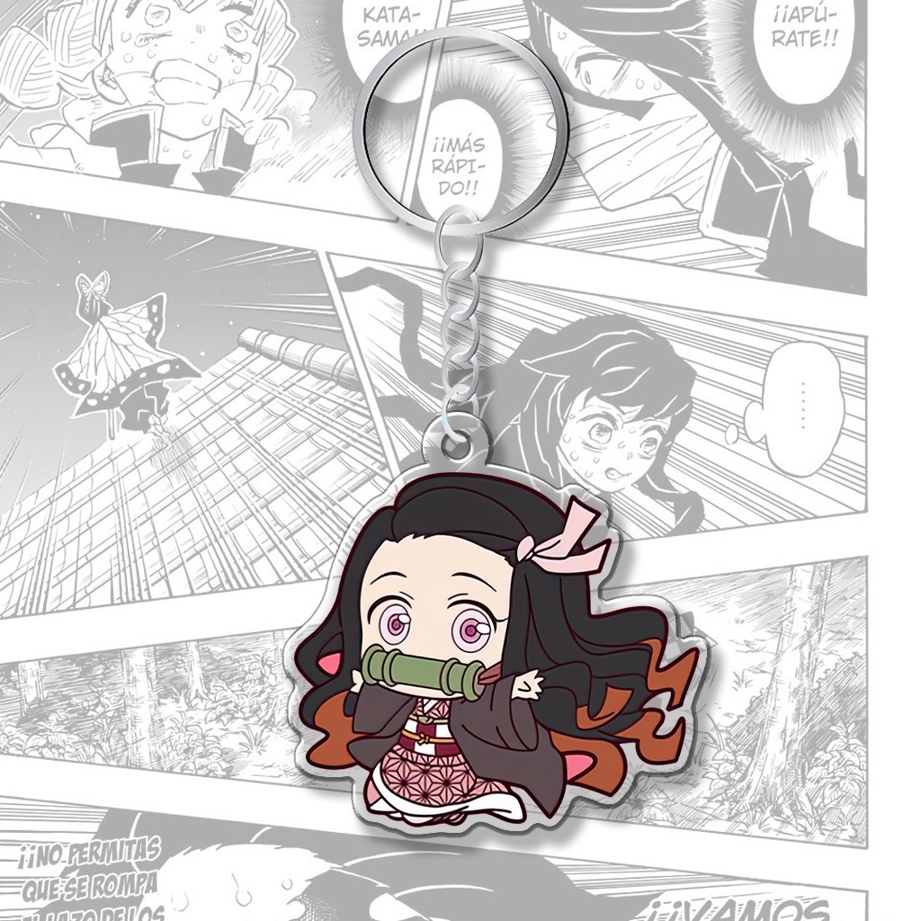 Móc khóa 5cm Kimetsu no Yaiba anime nhân vật Tanjiro Nezuko Inosuke Zenitsu phụ kiện túi xách ba lô trang trí NLP