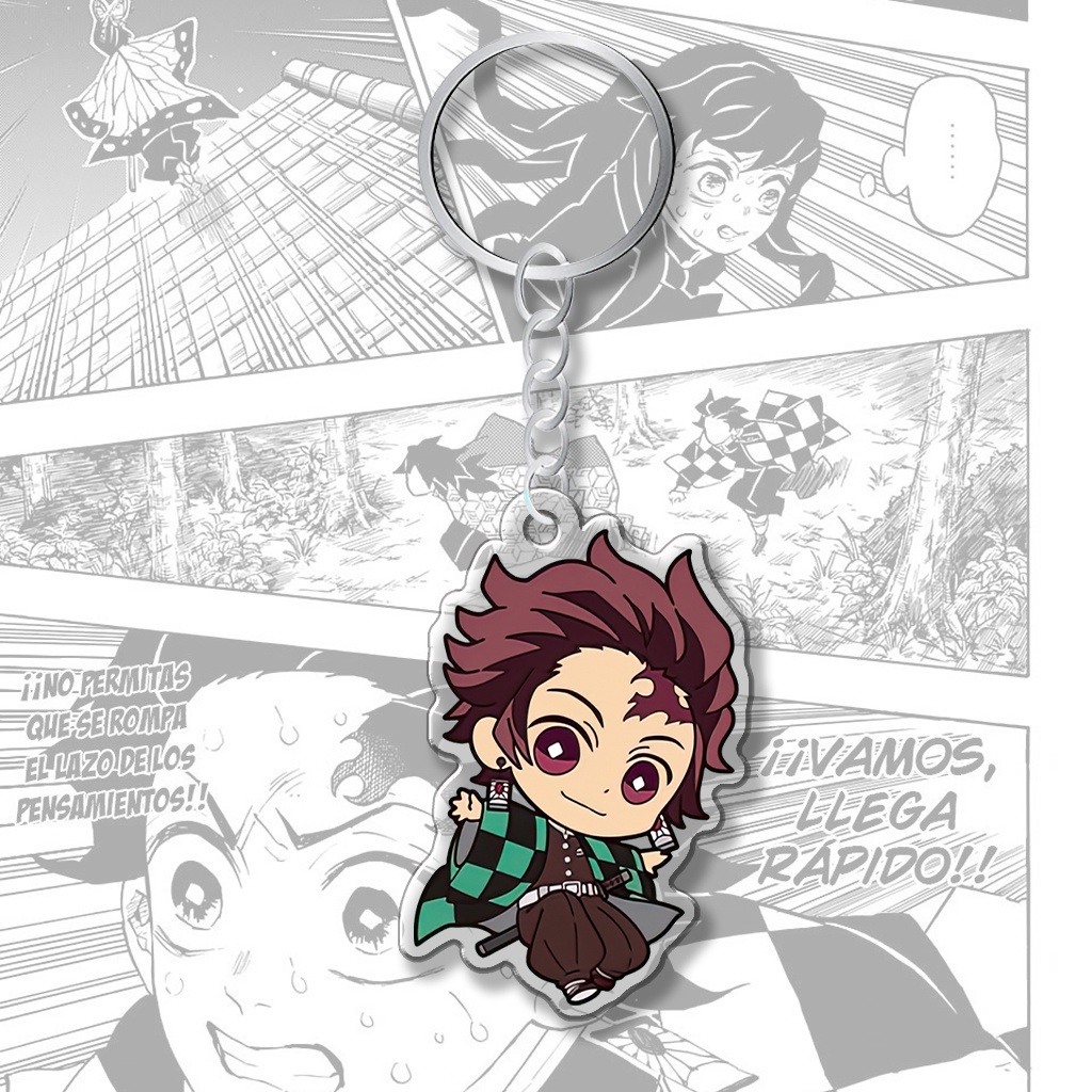 Móc khóa 5cm Kimetsu no Yaiba anime nhân vật Tanjiro Nezuko Inosuke Zenitsu phụ kiện túi xách ba lô trang trí NLP