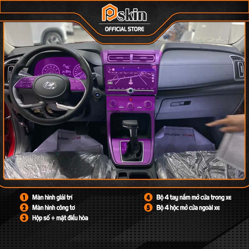 Dán PPF trong suốt bảo vệ nội thất xe Hyundai Creta 2022-2023