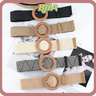 Thắt lưng bện sợi rơm co giãn phong cách bohemian cho nữ