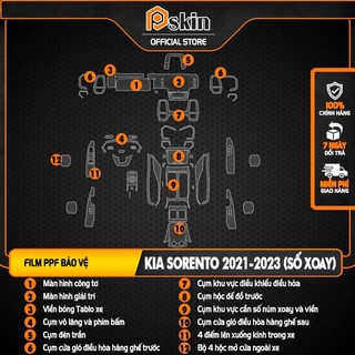 Dán PPF trong suốt bảo vệ nội thất xe KIA-Sorento-2021-2023 