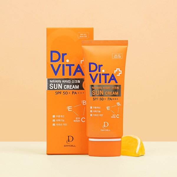 Kem Chống Nắng Bảo Vệ và Chống Lão Hoá Daycell Dr.Vita Sun Cream SPF50+ Pa+++ Ngăn Ngừa Tia UV, Bổ Sung Vitamin C 50g