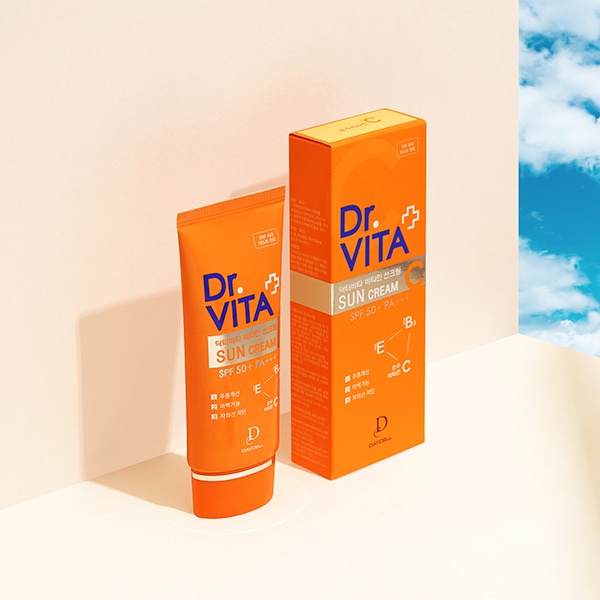 Kem Chống Nắng Bảo Vệ và Chống Lão Hoá Daycell Dr.Vita Sun Cream SPF50+ Pa+++ Ngăn Ngừa Tia UV, Bổ Sung Vitamin C 50g