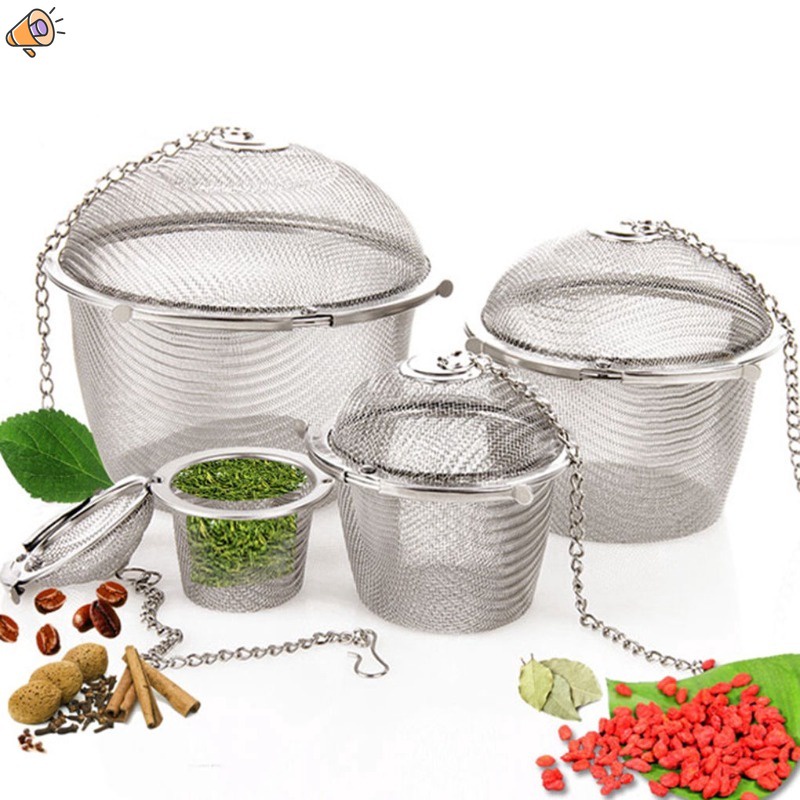 Dụng cụ lọc trà/gia vị bằng thép không gỉ hình quả bóng tiện dụng cho nhà bếp YDVN