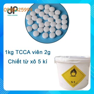 Hóa Chất xử lý nước, Clorine tcca dạng viên 2gam 1kg Hóa chất dạng viên xử lý nước