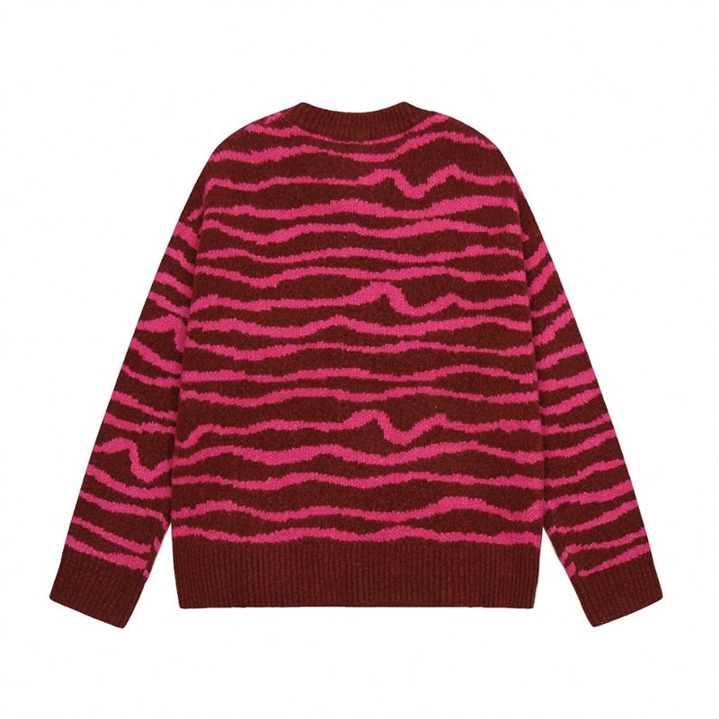 Áo Sweater Dệt Kim Tay Dài Cổ Tròn Thêu Hình Mặt Cười Thời Trang Đường Phố dr28w Cho Nam Và Nữ