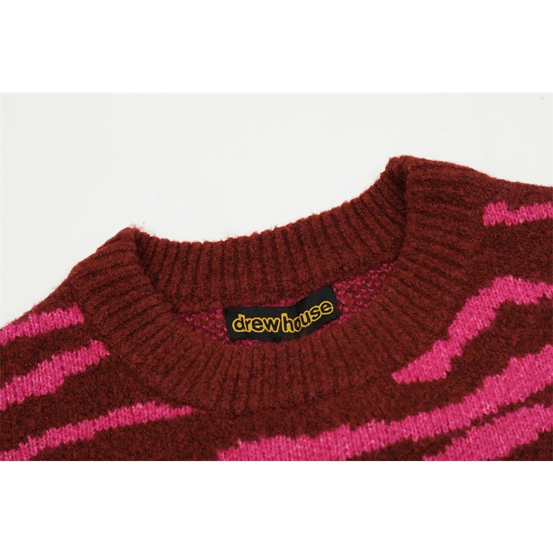 Áo Sweater Dệt Kim Tay Dài Cổ Tròn Thêu Hình Mặt Cười Thời Trang Đường Phố dr28w Cho Nam Và Nữ