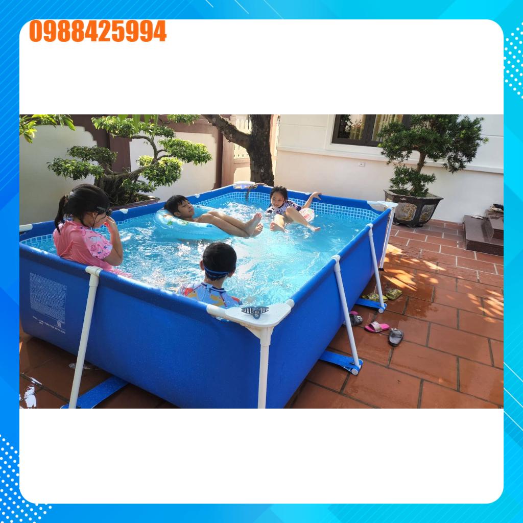 Vỏ bể bơi hay vải bể bơi khung kim loại nhập khẩu size 3m x 2m x 75cm chính hãng