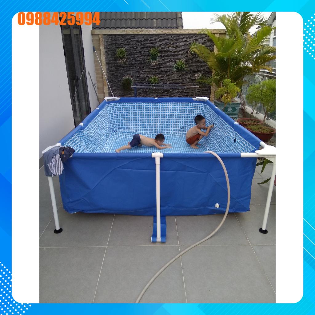 Vỏ bể bơi hay vải bể bơi khung kim loại nhập khẩu size 3m x 2m x 75cm chính hãng