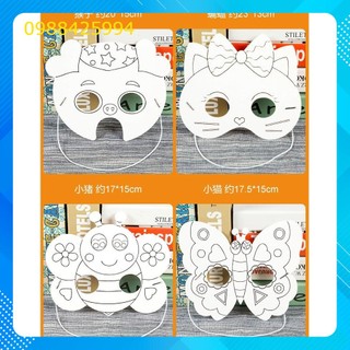 Mặt nạ giấy bìa phẳng trang trí Halloween set 32c