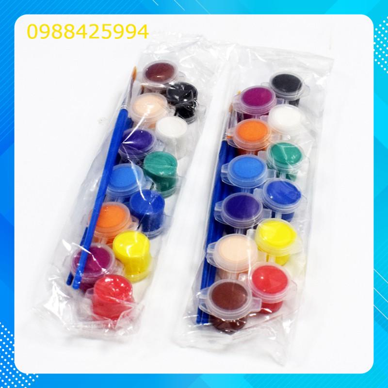 Dây 6 màu vẽ kèm cọ vẽ màu nước mặt nạ trang trí hallowen, mặt nạ trung thu cho trẻ