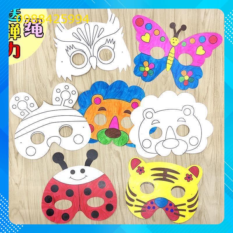 Mặt nạ giấy bìa phẳng tự trang trí  cho bé  trang trí nghệ thuật
