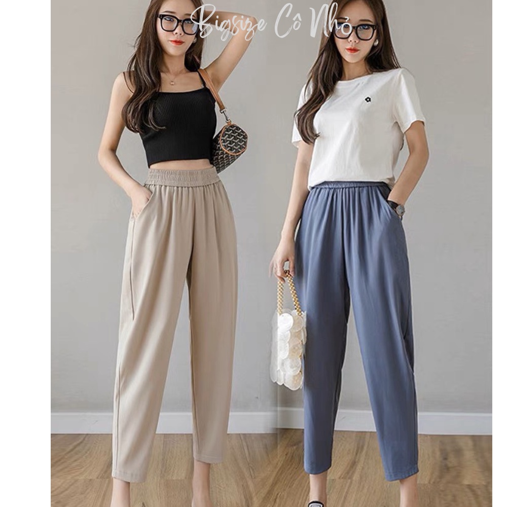 Quần baggy bigsize nữ nhiều màu lựa chọn eo chun co giãn thoải mái có túi 2 bên chất vải thun gân mềm nhẹ Q18