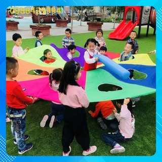 [Giảm Giá]Dù bạt lỗ trò chơi đập chuột cho trẻ chơi tập thể Dù cầu vồng đập chuột chũi