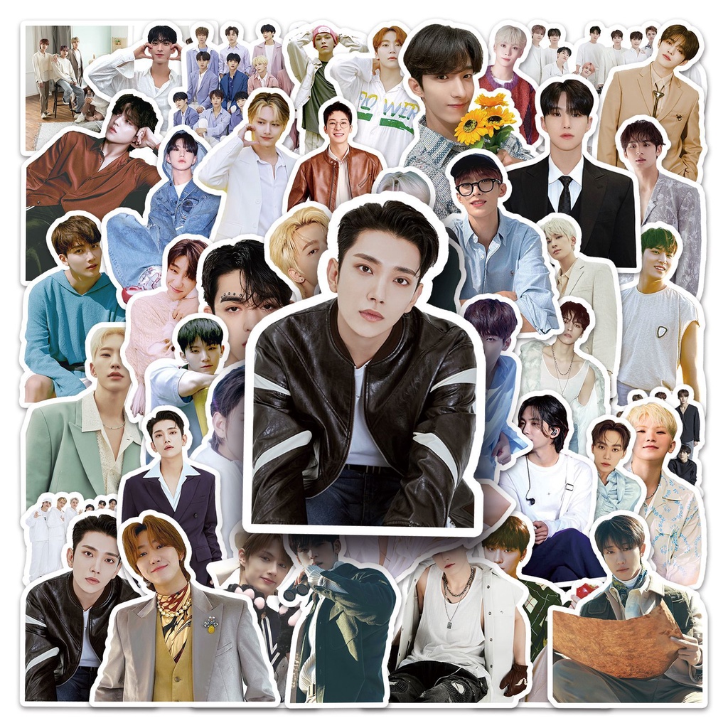 Set 50-107 sticker Dán Trang Trí Điện Thoại / laptop / Vali Hình Nhóm Nhạc seventeen