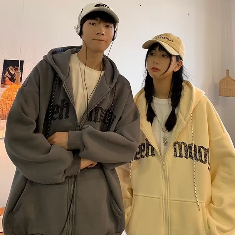 Áo Khoác Hoodie Có Khóa Kéo Dáng Rộng Thời Trang Xuân Thu Cho Nam