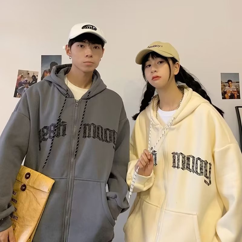 Áo Khoác Hoodie Có Khóa Kéo Dáng Rộng Thời Trang Xuân Thu Cho Nam