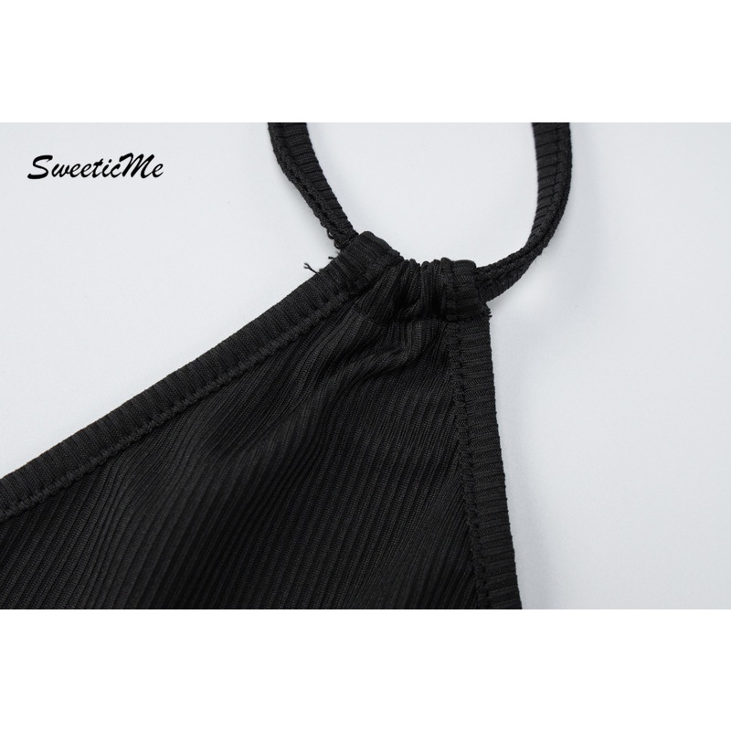 Set Đầm Hai Dây Dáng Dài Phối Màu Tương Phản Thời Trang 2023 Cho Nữ