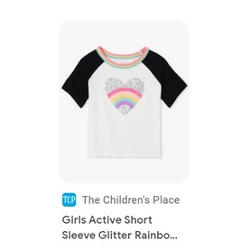 Áo thun bé gái kim sa trái tim xuất xịn Place