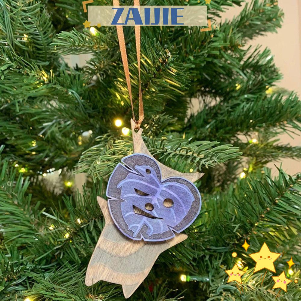 Zaijie 24 Phụ Kiện Trang Trí Giáng Sinh Bằng Gỗ Thủ Công Mỹ Nghệ Yaha