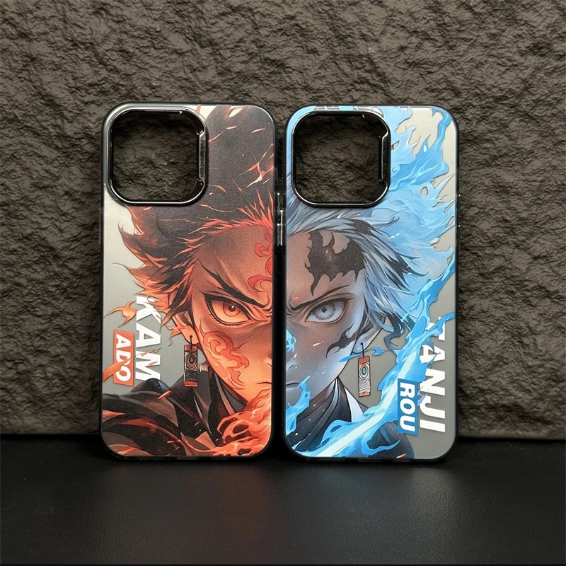 Hoạt Hình Ốp Điện Thoại silicone Mạ Điện Họa Tiết demon slayer tanjirou Cho iphone 14 14pro 14max 13promax 12 12promax 11