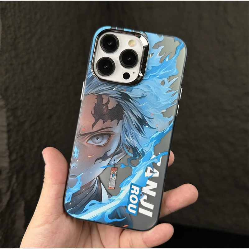 Hoạt Hình Ốp Điện Thoại silicone Mạ Điện Họa Tiết demon slayer tanjirou Cho iphone 14 14pro 14max 13promax 12 12promax 11
