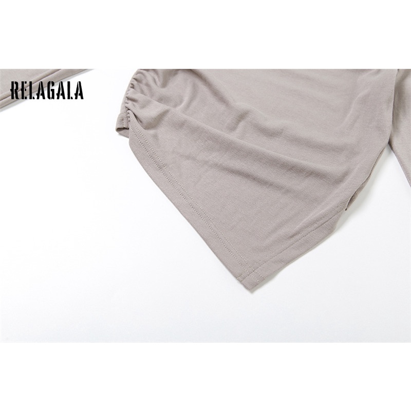 Áo Thun Tay Dài Màu Trơn Dáng Ôm Hở Vai Thời Trang Đường Phố 2023 Dành Cho Bạn Nữ