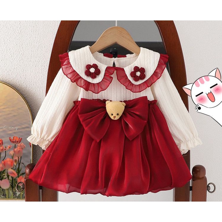 Đầm Công Chúa Phong Cách Phương Tây Thời Trang Mùa Thu Cho Bé Gái